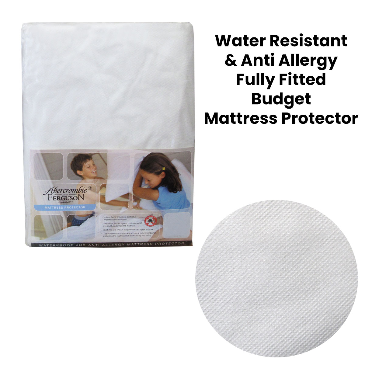 Water Resistant & Anti Allergy Fully Fitted Budget Mattress Protector by Abercrombie and Ferguson