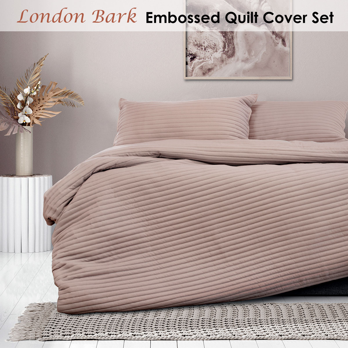 London Bark Embossed Quilt Cover Set by Ardor
