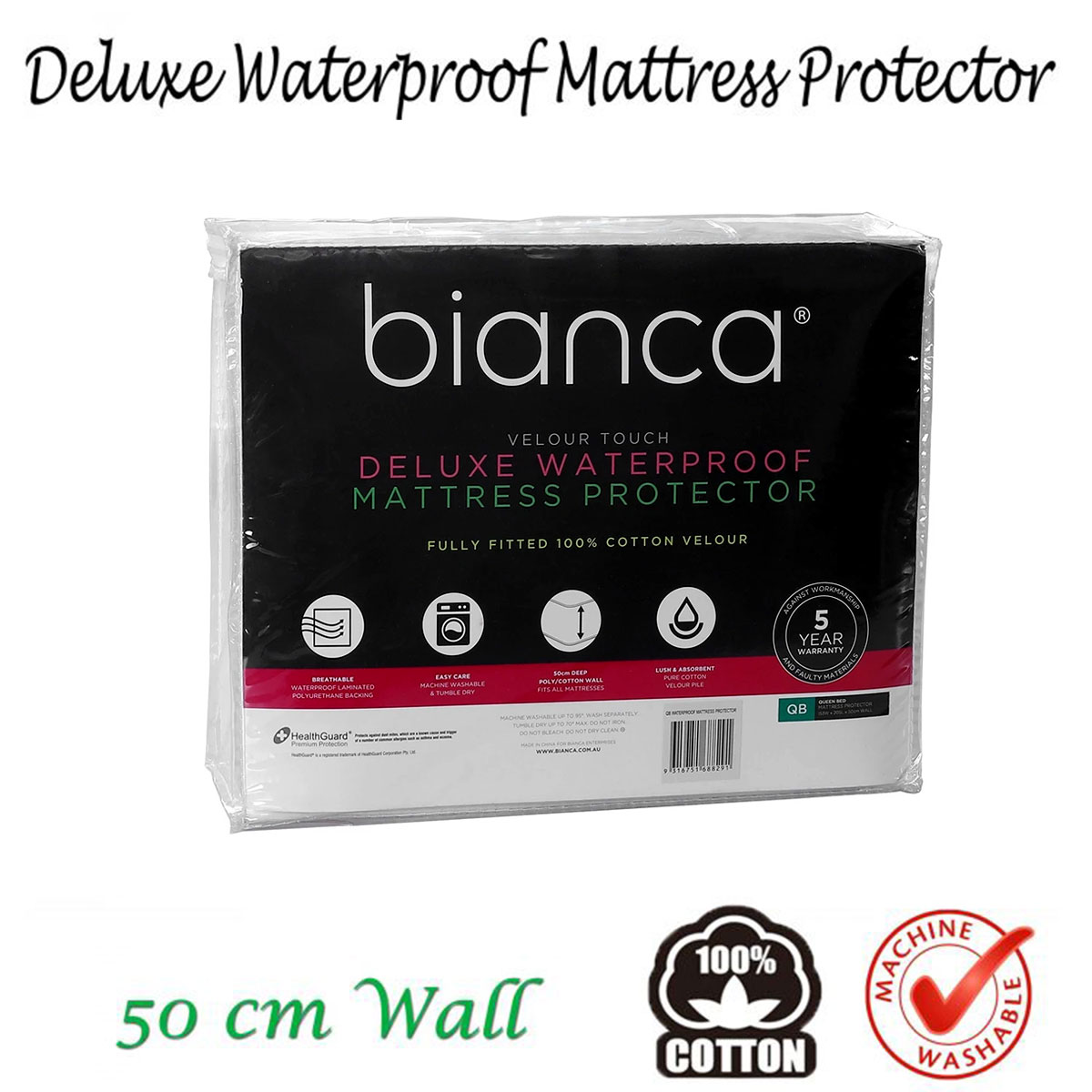 Deluxe Waterproof Mattress Protector by Bianca