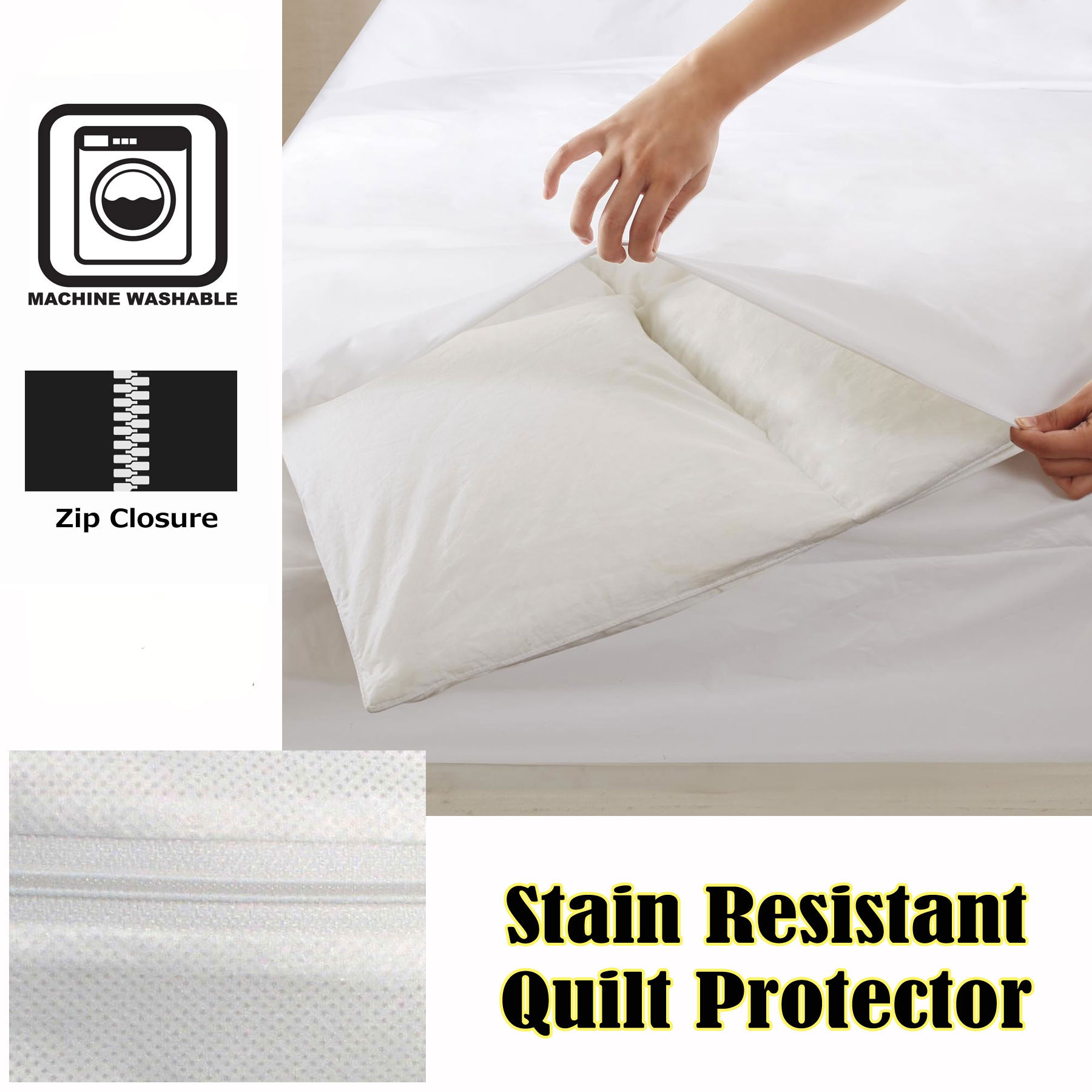Stain Resistant Quilt Duvet Doona Protector Cot Single