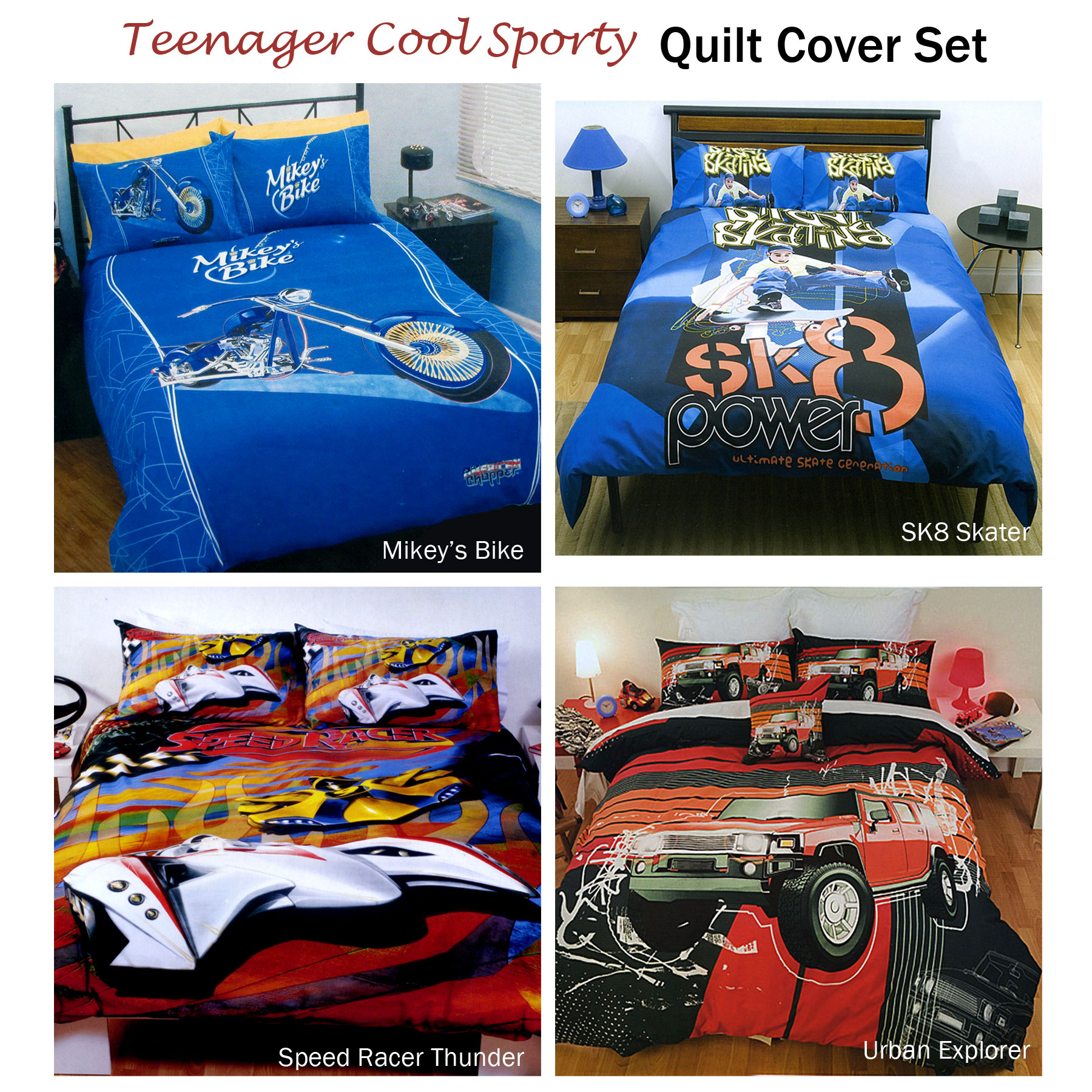 Teenager Cool Sporty Quilt Cover Set By Just Home Single Double